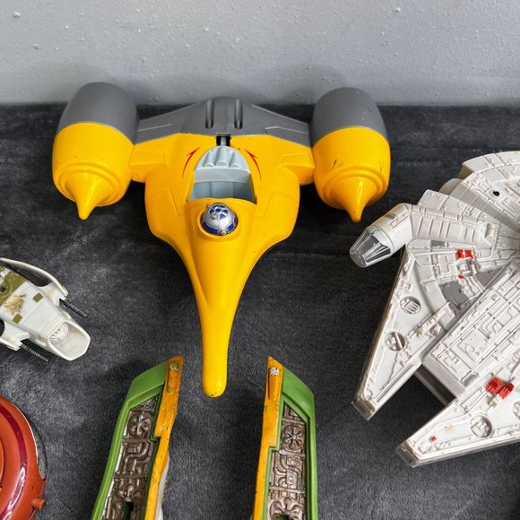 Vintage Star Wars Lot Vehicle Kenner Hasbro Mattel Land Speeder Millenium Falcon - Picture 11 of 16